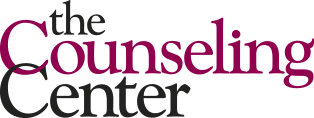 Logo with the text "the Counseling Center" in black and dark red font.